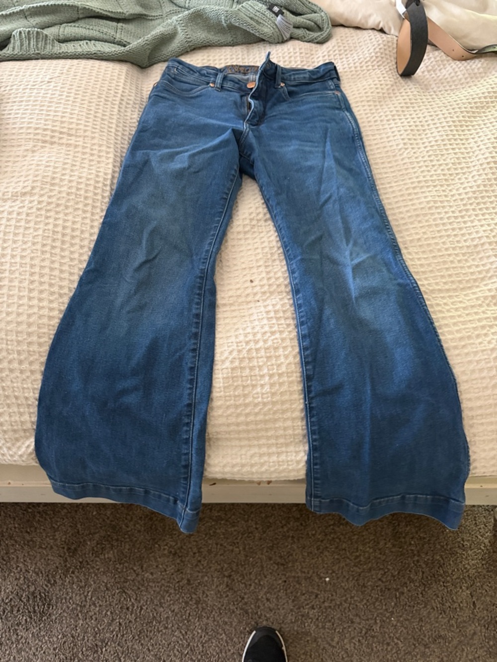 Wrangler Women's Dark Blue Wide-Leg Flare Jeans